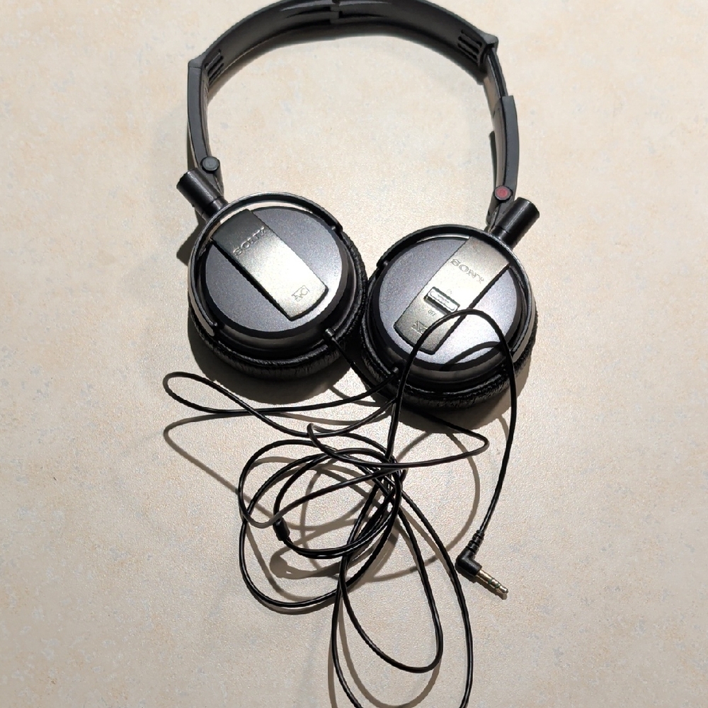Sony Black and Silver On-Ear Headphones